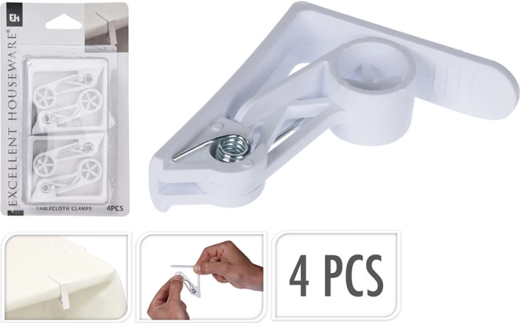 Plastična sponka za prt 62 × 62 mm, 4 kosi