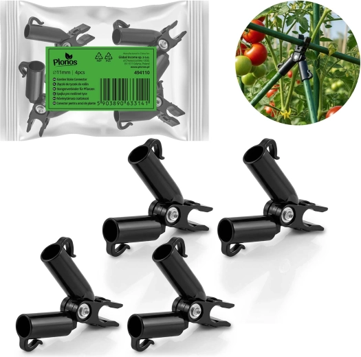 Viseče spojke tipa A za palice 11 mm, 4 kosi – črne