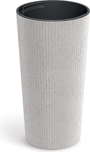 Cvetlični lonec Lamia Slim Eco Wood 20 cm bel