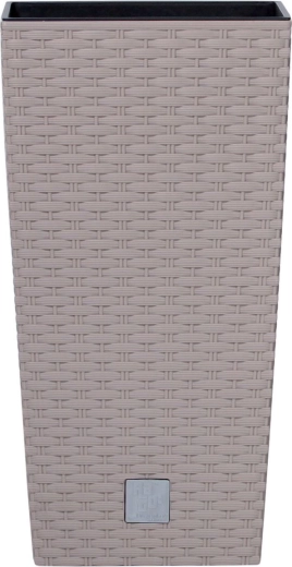 Plastično korito za rože Rato Square z vložkom, moka 32,5 × 32,5 cm