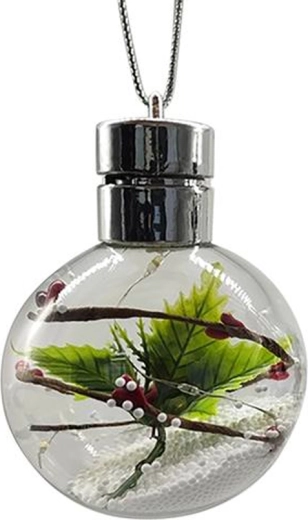 Božična viseča LED krogla 8 cm – mešanica motivov