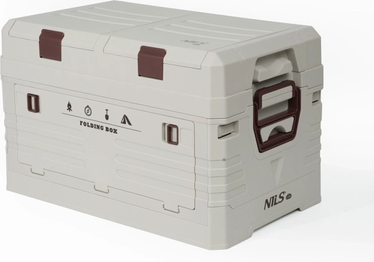 Zložljiv shranjevalni zaboj z pokrovom 42 l NILS Camp siv