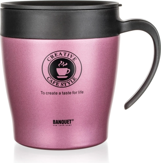 Rožnati termolonček Tazza 330 ml iz nerjavnega jekla