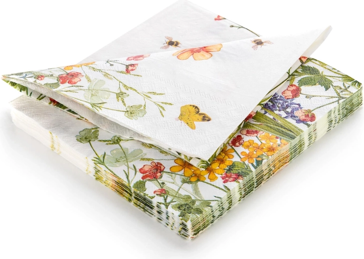 Papirnati prtički Meadow 33 × 33 cm, 3-slojni, 20 kos