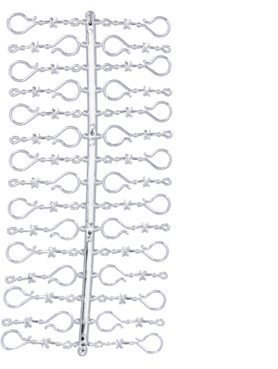 Komplet 30 srebrnih kavljev za božične okraske