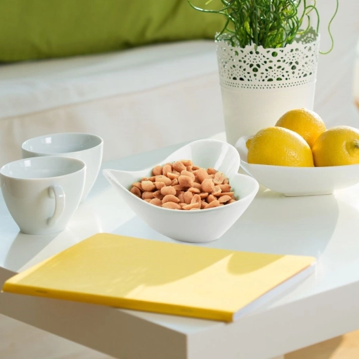 Kakovosten bel porcelan, ki se poda k vsakemu pogrinjku