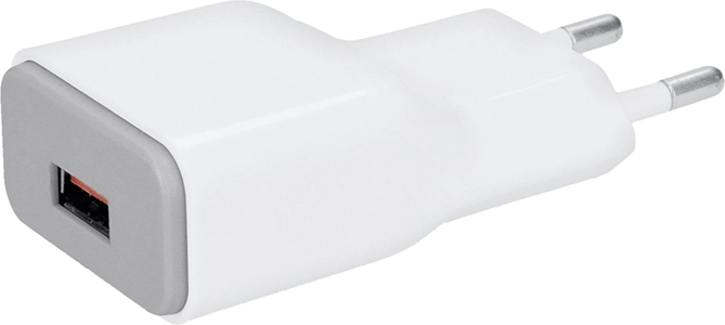 Solight USB polnilni adapter s hitrim polnjenjem Qualcomm (1× USB-A), belo-siv