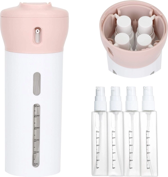Potovalni organizator za kozmetiko z dozirniki, 4×40 ml