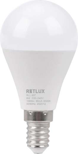 Retlux LED mini globe bulb E14 8 W 6500 K