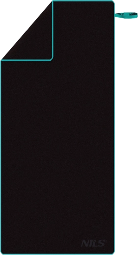 Hitro sušeča mikrovlaknena brisača NILS črna/modra 200 × 90 cm