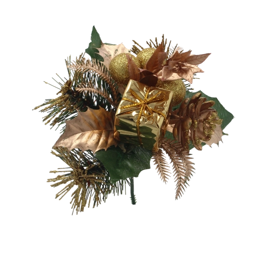 Zlata božična okrasna vejica 18 cm