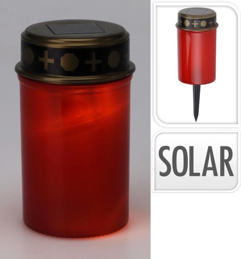 Pokopališka LED svečka s sončnim polnjenjem, zatič, 12 cm