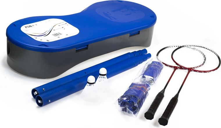 Komplet nastavljive mreže za badminton in tenis + 2 badminton loparja NILS 2v1