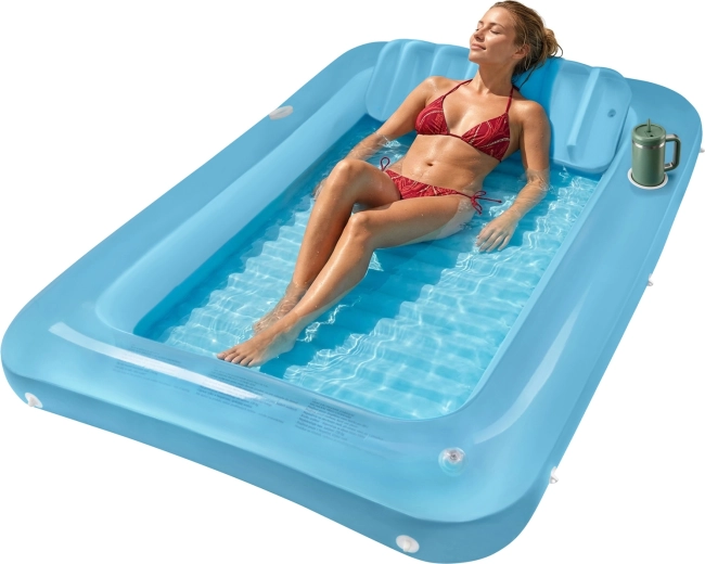 Inflatable beach mattress Trizand 210 × 140 cm with backrest and drink holders - 1 piece