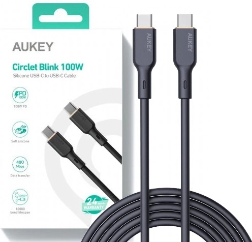 Silikonski kabel USB-C na USB-C 1,8 m 100W AUKEY