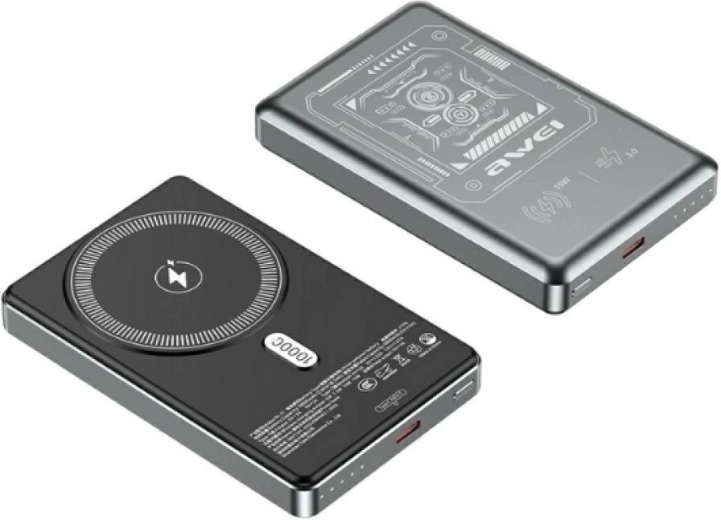 Brezžična powerbanka Awei PA-31 MagSafe 10.000 mAh sive barve