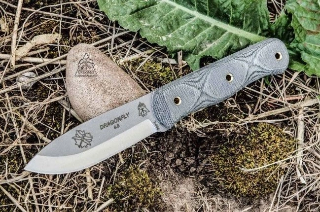 Micarta handle with the option to secure with a lanyard