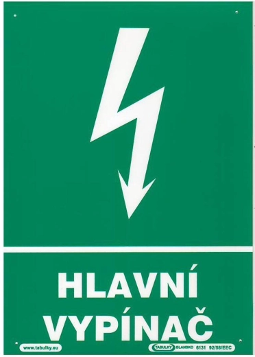 Varnostna tabla – glavno stikalo A4 plastika