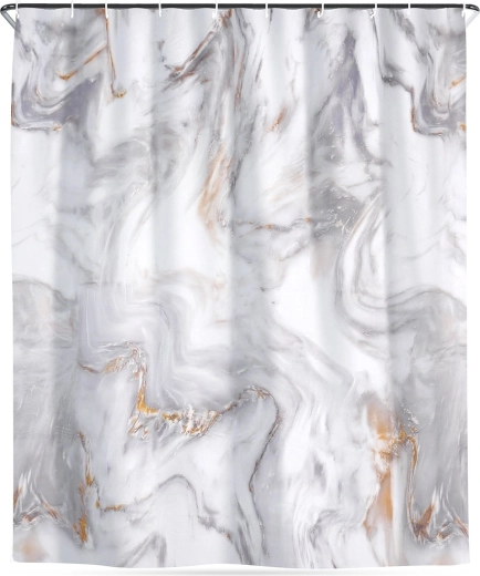 Vodoodporna marmorna prha zavesa 180 × 180 cm s sponkami