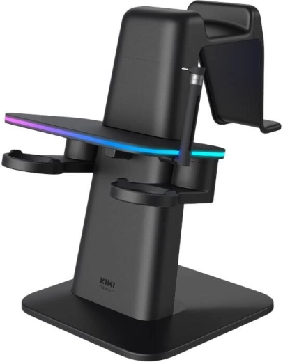 RGB polnilno stojalo za META QUEST 3/QUEST 2/QUEST PRO podjetja Kiwi Design – črno