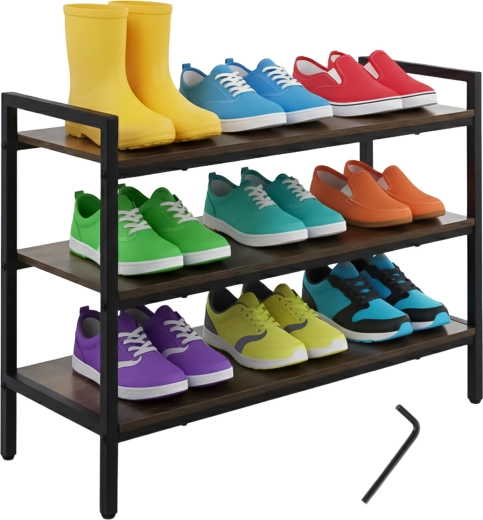 Ruhhy 3-tier shoe rack 79 cm in loft style