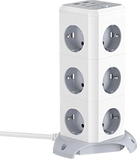 Vertikalni podaljšek BlitzWolf BW-EC3 z 12 vtičnicami in USB