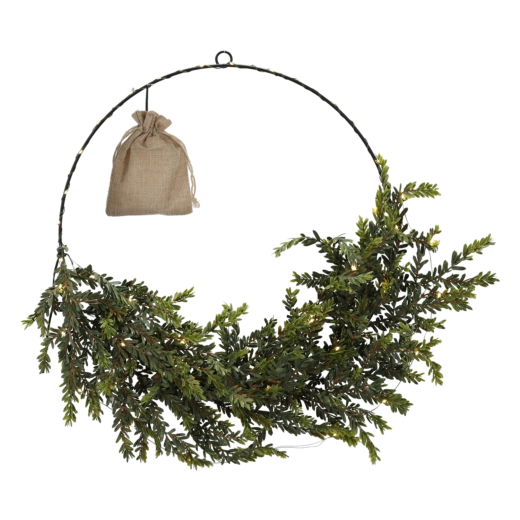 Božični venec s smreko LED 45 cm