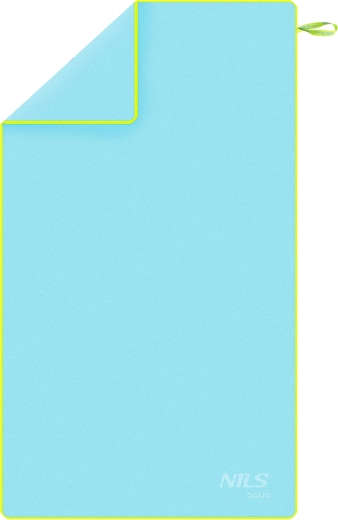 Hitrosušeča brisača iz mikrovlaken NILS aqua, svetlo modra/zelena, 180 × 100 cm