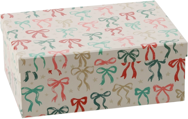 Christmas gift box with bow 29 × 21 × 11 cm - 1 piece