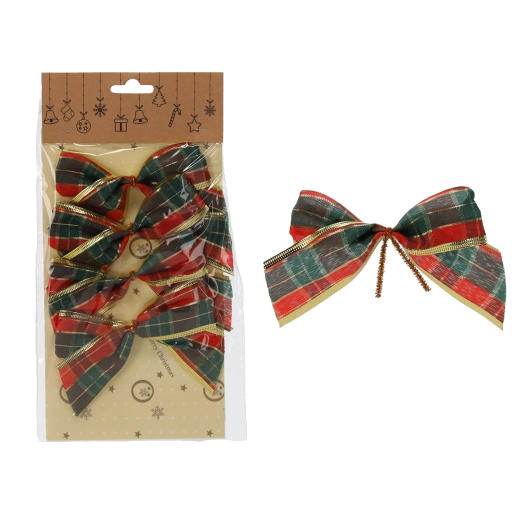 Božični dekorativni pentlji 10 cm – komplet 4 kos