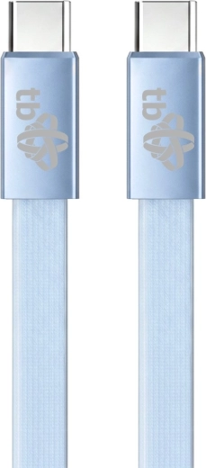 Flat Silicone USB-C to USB-C Cable 1 m Light Blue