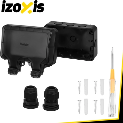 Dvojna zunanja vtičnica Izoxis IP66 230–250 V 16 A s pokrovčkom