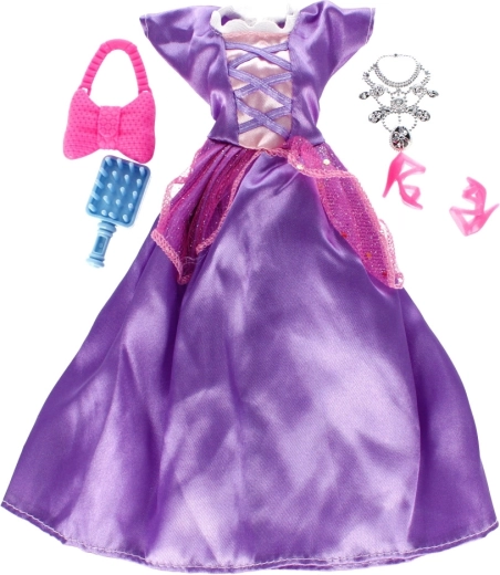 Long dress for a doll with accessories