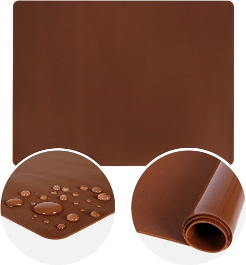 SILLINIE Silicone Pastry Mat 50 × 40 cm, Brown