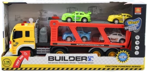 Tovornjak-transportna prikolica za avtomobile na baterije 1:16