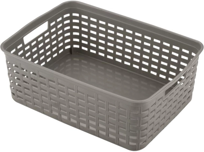 Plastična organizacijska košara HEIDRUN z vzorcem ratana 39 × 29 × 13 cm – 1 kos