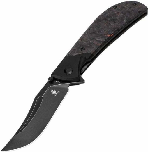 Kizer Phoenix žepni nož 9 cm, Black Stonewash, črno/oranžen, FAT Carbon in aluminij