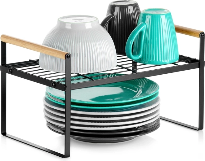 Kuhinjska kovinska polica črna 33 × 21 × 19,5 cm