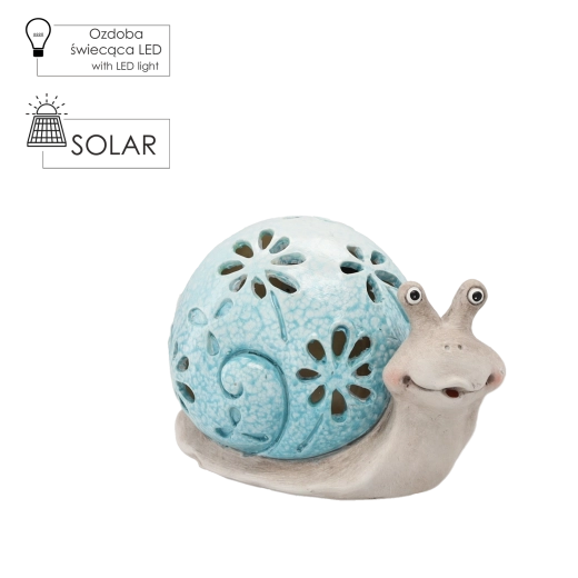 Vrtni modri polž z LED osvetlitvijo – set 2 kosov