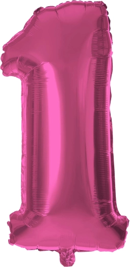 TORO Foil Balloon Number 1, 30 cm – Pink