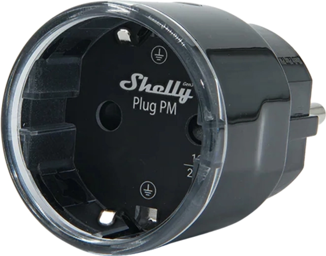 Shelly Plug PM Gen3 Matter smart plug with energy monitoring, black