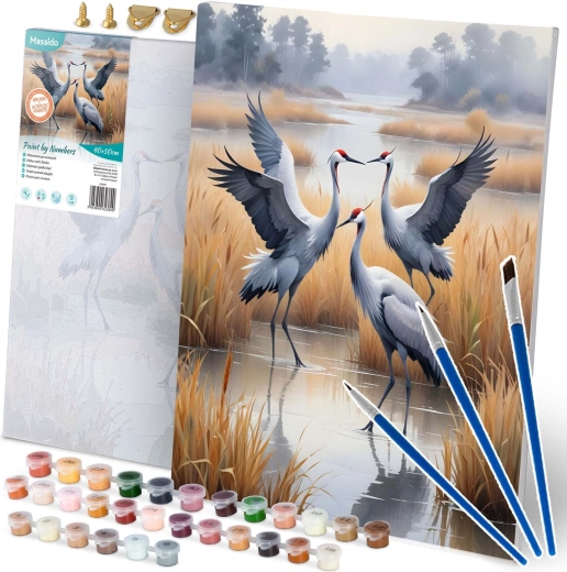 Slikanje po številkah 40 × 50 cm – žerjavi MASSIDO
