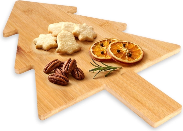 Lesena deska za rezanje in serviranje v obliki božičnega drevesca 44,5 × 30 cm