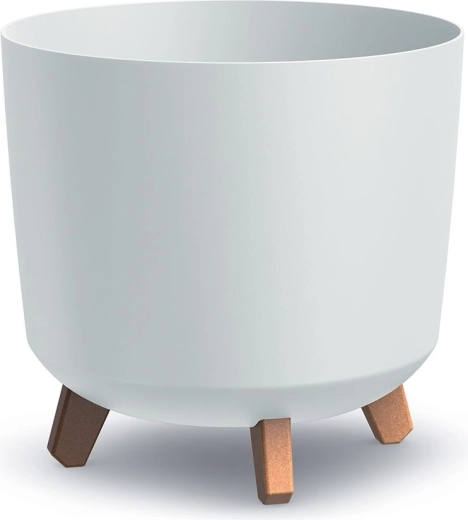 Cvetlični lonec Gracia Tubus 29,8 cm bel z betonskim efektom