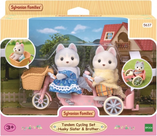 Sylvanian Families Husky mladiča na kolesu – tandemski set