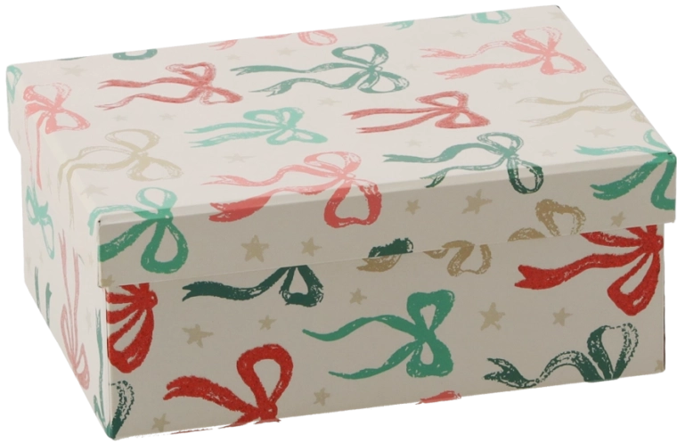 Christmas gift box with bow 17 × 12 × 7 cm
