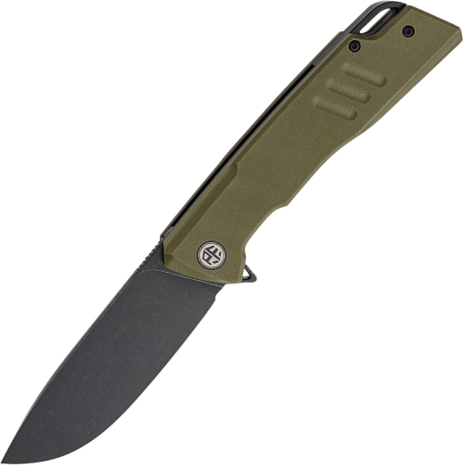 Petrified Fish Loco pocket knife 9.4 cm, black stonewash, green G10