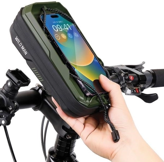 Wildman torbica za okvir kolesa z nosilcem za telefon GX330, zelena