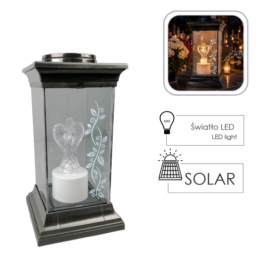 Solar lantern with LED angel 28 cm