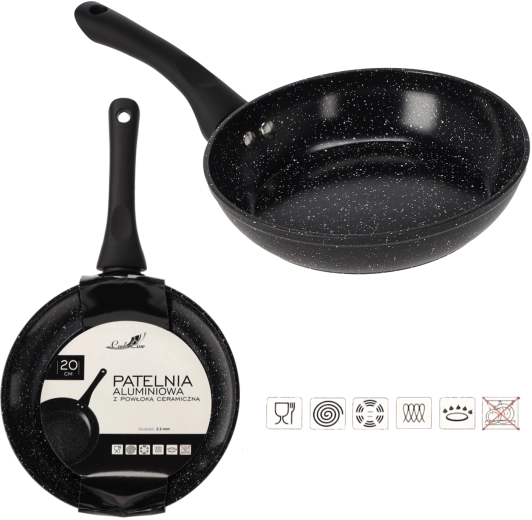 Aluminijasta ponev 20 cm s keramično prevleko za indukcijo
